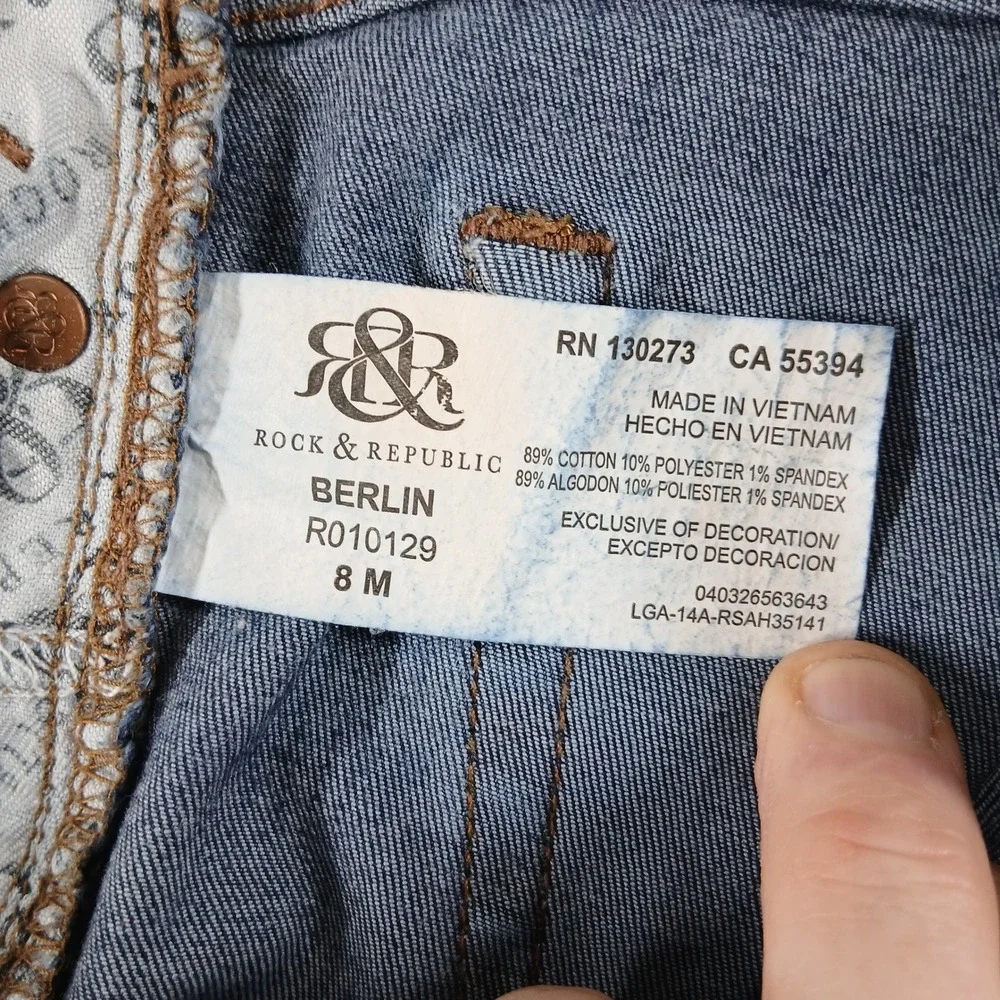 Rock & Republic‎ Berlin Skinny Medium Wash Stretch Jeans 8